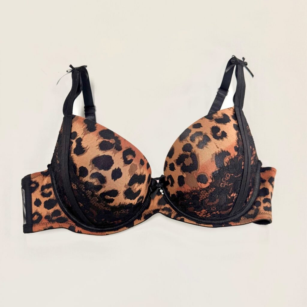 leopard print eyelash lace bra