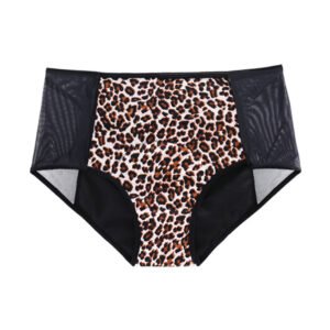leopard print mesh mebstrual underwear